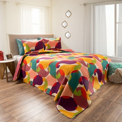 Hastings Home Quilt Bed 3-Piece Set - Reversible Microfiber Beddings with Shams