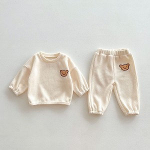 MyKids-USA Infant Baby Bear Head Long-sleeved Combo Pants In Sets - 1 of 4