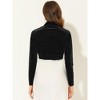 INSPIRE CHIC Women's Long Sleeve Cocktail Party Open Front Cropped Velvet Bolero Shrugs - 4 of 4