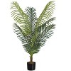 Monarch Specialties Artificial Plant 47 inch Tall Palm Tree Indoor Faux Fake Floor Greenery Potted Real Touch Decorative Green Leaves Black Pot - 2 of 4
