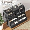 10 Drawers Fabric Dressers for Bedroom, Modern Chest of Drawers, Lightweight Large Storage Organizer w/Fabric Bins for Living Room, Hallway - 3 of 4
