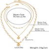 HTUTWOO Gold Heart Pendant Necklace, Faux Pearl Beaded Choker, Layered Necklaces, Stackable Jewelry Gift for women - 4 of 4