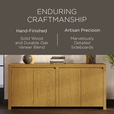 Iris Natural Wood Contemporary Sideboard with Double Doors