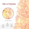 Whisen 5FT Prelit Slim Artificial Christmas Tree with 160 LED Lights and 294 Tips - Pink - 4 of 4