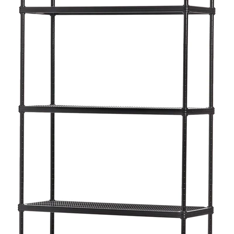 Design Ideas MeshWorks 5 Tier Full Size Metal Storage Shelving Unit Bookshelf, for Kitchen, Office, and Garage, 31.1" x 13" x 70.9", Black, 4 of 7