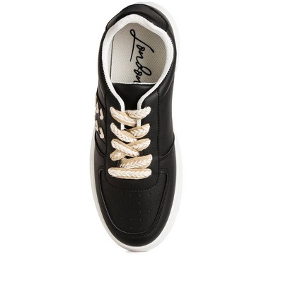 Женские кроссовки London Rag Womens Faux Leather Cross Stitch Detail Sneakers 8 — фото 5