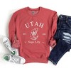 Simply Sage Market Women's Graphic Sweatshirt Embroidered Utah Sego Flower - 3 of 4