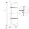 Infurnic Decorative Bookshelf, Tall Modern Wood Bookshelf with 4 Shelves, for Living Room or Library Bookcase, Gray, 11.6"*24.4"*55.9" - 4 of 4