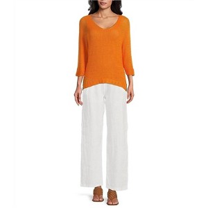 Women's Lightweight Knitted 3/4 Sleeve Top - Made in Italy - 1 of 2