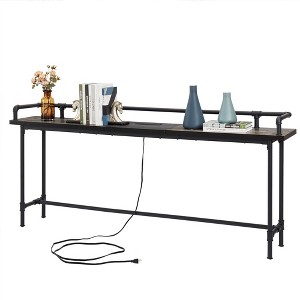 VECELO Narrow Console Table with Charging Station & Power Outlet - 1 of 4
