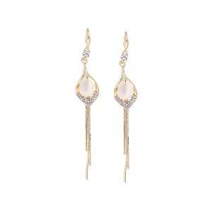 SOHI Women's Gold Sleek Drop Earrings - 1 of 3