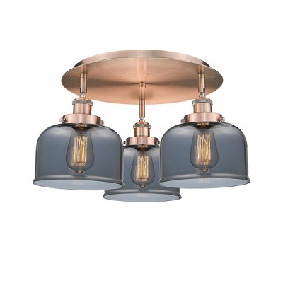 Bell - 3 Light Flush Mount In Art Deco Style-9.25 Inches Tall and 19.75 Inches Wide