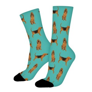Bloodhound Dog Women Printed Crew Socks Funny Funky Socks Soft Polyester Novelty Gifts for Artists Men - 1 of 1