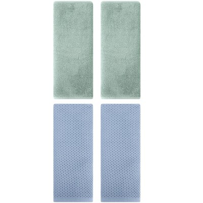 REGALWOVEN 4 Pcs Bathroom Hotel and Spa Cotton Hand Towels 13" x 30"