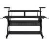NicBex Home Office Desks Morden Desk with Storage Music Desk with Shelves, Keyboard Tray and Earphone Rack for Music Room - 3 of 4