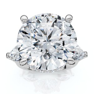 Pompeii3 11.75ct Diamond Marquise Accent Ring, 14k Gold or Platinum Lab Created - 1 of 4