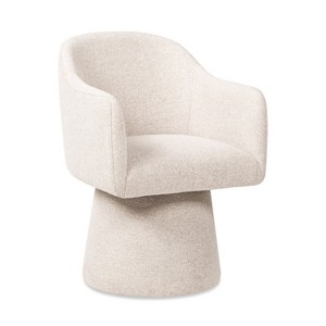 Jennifer Taylor Home Marcy Swivel Upholstered Dining Arm Chair, Simple Gray Chenille - 1 of 4