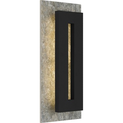 Tate Integrated LED Earth Black Outdoor Wall Lantern