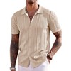 COOFANDY Men's Knit Shirts Short Sleeve Button Down Polo Shirt Fashion Casual Summer Beach Shirts - 3 of 3