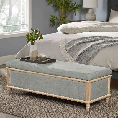 CAVINAS Linen Storage Ottoman Bench with Storage Compartment,Upholstered Storage Ottoman,Storage Benches for Living Room,Bedroom