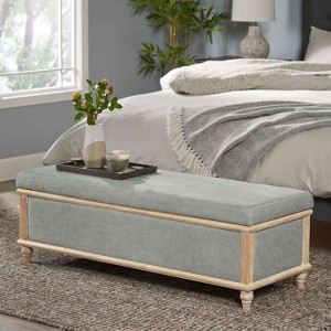 CAVINAS Linen Storage Ottoman Bench with Storage Compartment,Upholstered Storage Ottoman,Storage Benches for Living Room,Bedroom - 1 of 4