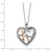 Black Bow Jewelry Rhodium & Gold Tone Plated Sterling Silver & CZ Bond of Love Necklace - 2 of 4