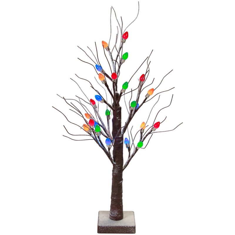 Northlight 2 FT LED Lighted Frosted Tabletop Christmas Tree - Multi-Color lights, 1 of 8