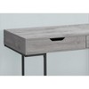 Vynxaria 48" Grey Laminate Black Metal Computer Desk Modern Home Office Workstation with Storage Drawers - 2 of 4