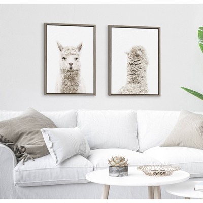 Set of 2 Framed Alpaca Canvas Art Prints