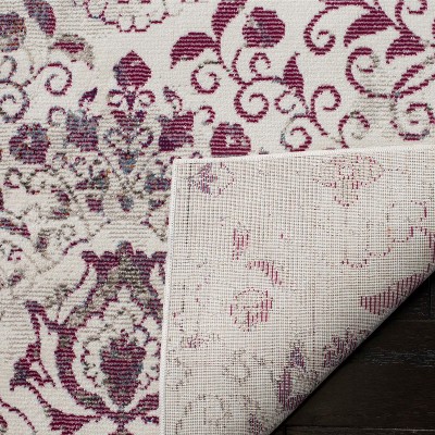 Cream and Multicolor Synthetic Square Area Rug, 6'5" x 6'5"