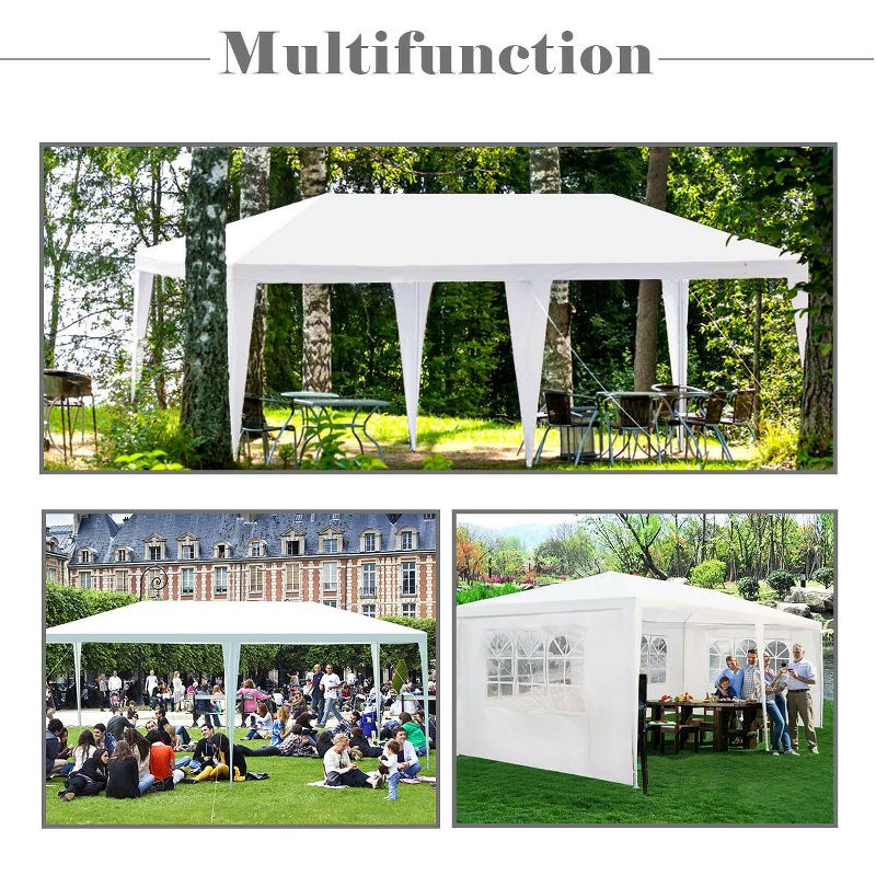 Costway 10'x20' Canopy Tent Heavy Duty Wedding Party Tent 4 Sidewalls W/Carry Bag, 5 of 11