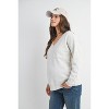 Hello Miz Women's V Neck Long Sleeve Front Pocket Maternity Sweatshirt Top - 2 of 4