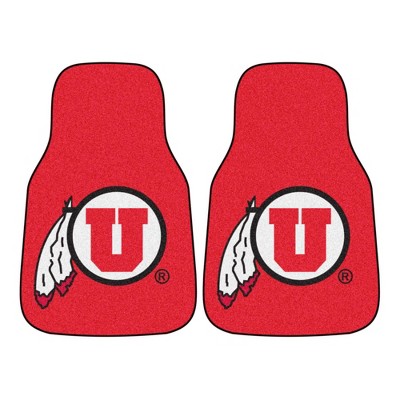 NCAA University of Utah Utes Carpet Car Mat Set - 2pc