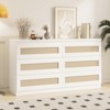 6 Drawer Double Dresser for Bedroom, Wide Chest of Drawers & Boho Dresser for Closet, Store Organizer for Bedroom, Living Room, Hallway, 47.24" - 3 of 4