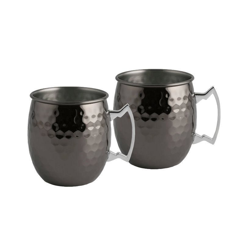 20oz 4pk Stainless Steel Moscow Mule Mugs Black - Cambridge Silversmiths, 2 of 4