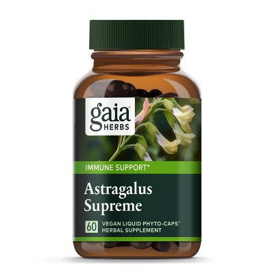 Gaia Herbs Astragalus Supreme - Immune and Antioxidant Support Herbal Supplement - 60 Vegan Liquid Phyto-Capsules