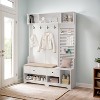 TIRAMISUBEST 4-in-1 Hall Tree with Cushioned Bench & Pegboard - Entryway Organizer, White - 4 of 4