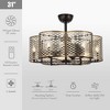 Parrot Uncle 31-Inch Oil Rubbed Bronze Modern Bladeless Ceiling Fan with Light and Remote Control Cage Ceiling Fans - 2 of 4