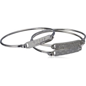 3 Piece Rose Gold Tone ID Tension Bangle Set for Women with Modern Design - 1 of 4