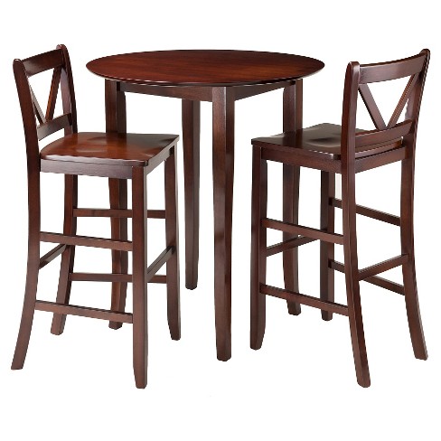 table round bar stools wood fiona stool pc winsome walnut piece target