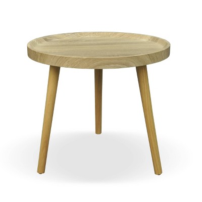 Christopher Knight Home Marquette Traditional Wood Side Table Oak: Round Accent Table for Living Room, Modern Style