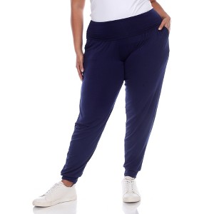 Women's Plus Size Harem Pants - White Mark - 1 of 4