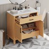 NicBex Handcrafted Rattan Bathroom Vanity with Ceramic Sink, Modern Freestanding Vanity with Drawer Storage & Solid Fir Legs,Farmhouse Vanity Bathroom - 2 of 4
