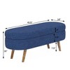 PAGED Oval Storage Ottoman Bench,Linen End of Bed Bench with Rubber Wood Legs,Ottoman with Storange for Living Room,Bedroom,Entryway - 3 of 4