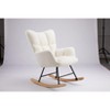 DOMETOUR Upholstered Glider Rocker with High Backrest, Reading Chair Modern Rocking Accent Chairs for Living Room, Nursery, Bedroom - 3 of 4