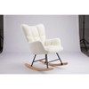 DOMETOUR Upholstered Glider Rocker with High Backrest, Reading Chair Modern Rocking Accent Chairs for Living Room, Nursery, Bedroom - image 3 of 4