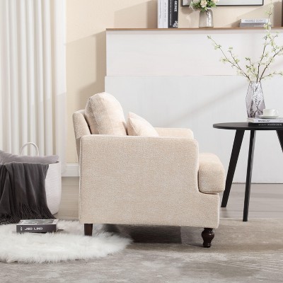 NicBex Couches for Living Room Modern Accent Chair Sofa Chenille Upholstered Single Couch with Solid Wood Frame for Bedroom, Reading