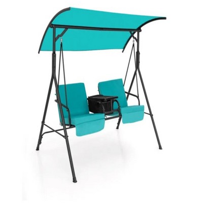 71.5"Porch Swing Chair with Adjustable Canopy