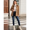INSPIRE CHIC Women's Work Office Winter Overcoat Single Breasted Point Collar Pea Coat - 2 of 4