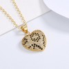 14K Gold Leopard Print Heart Necklace with Crystals - 2 of 4